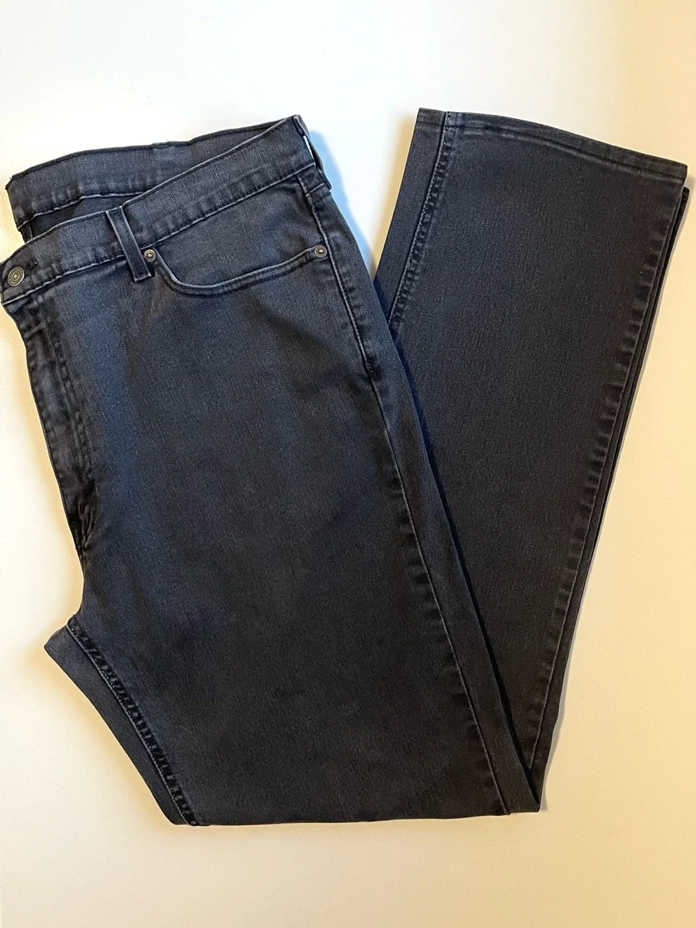Levi's 541 Athletic Taper Black Wash Jeans - Stretch & Distressed - Size 40 | 36